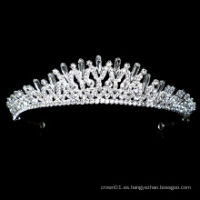 Nuevo diseño de cristal plateado Rhinestone nupcial Tiara corona boda tocado coronas ajustables del desfile